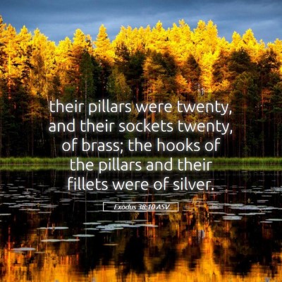 Picture 05 - Exodus 38:10 ASV - their pillars were twenty, and their sockets - Bible Verse Picture