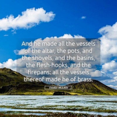 Picture 05 - Exodus 38:3 ASV - And he made all the vessels of the altar, the - Bible Verse Picture