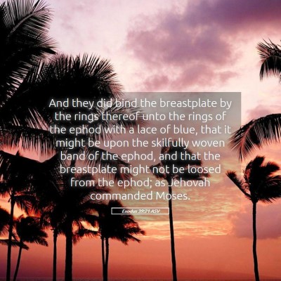 Picture 05 - Exodus 39:21 ASV - And they did bind the breastplate by the rings - Bible Verse Picture