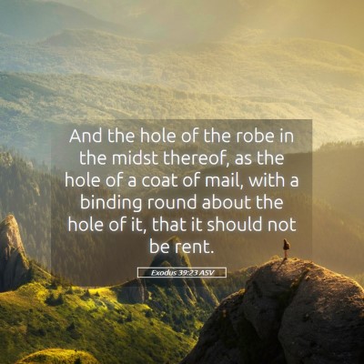 Picture 05 - Exodus 39:23 ASV - And the hole of the robe in the midst thereof, as - Bible Verse Picture