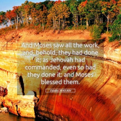Picture 05 - Exodus 39:43 ASV - And Moses saw all the work, and, behold, they had - Bible Verse Picture