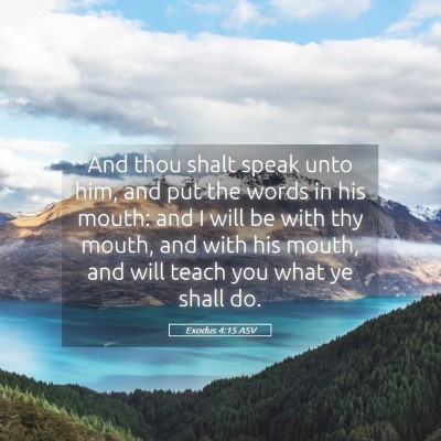 Picture 05 - Exodus 4:15 ASV - And thou shalt speak unto him, and put the words - Bible Verse Picture