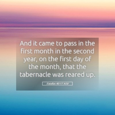 Picture 05 - Exodus 40:17 ASV - And it came to pass in the first month in the - Bible Verse Picture