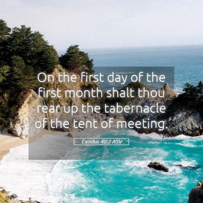 Picture 05 - Exodus 40:2 ASV - On the first day of the first month shalt thou - Bible Verse Picture