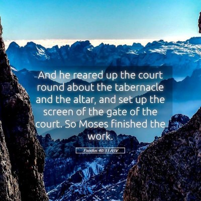 Picture 05 - Exodus 40:33 ASV - And he reared up the court round about the - Bible Verse Picture