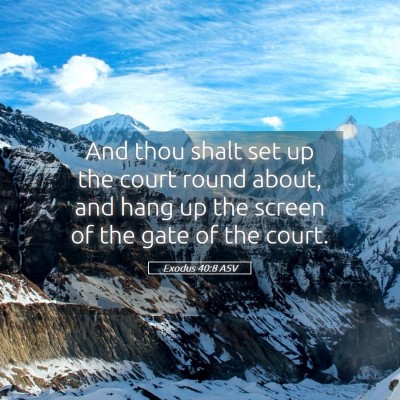 Picture 05 - Exodus 40:8 ASV - And thou shalt set up the court round about, and - Bible Verse Picture