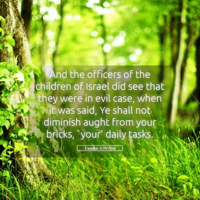 Picture 05 - Exodus 5:19 ASV - And the officers of the children of Israel did - Bible Verse Picture