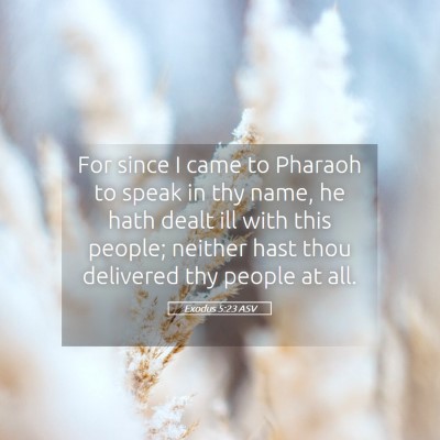 Picture 05 - Exodus 5:23 ASV - For since I came to Pharaoh to speak in thy name, - Bible Verse Picture