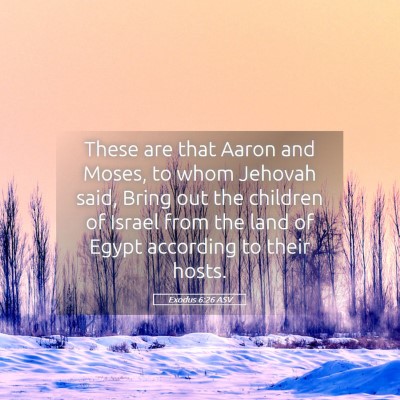 Picture 05 - Exodus 6:26 ASV - These are that Aaron and Moses, to whom Jehovah - Bible Verse Picture