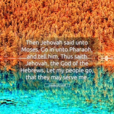 Picture 05 - Exodus 9:1 ASV - Then Jehovah said unto Moses, Go in unto Pharaoh, - Bible Verse Picture