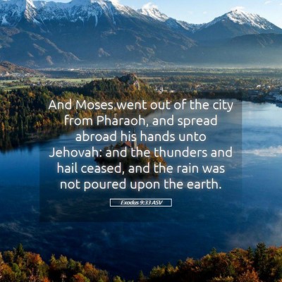 Picture 05 - Exodus 9:33 ASV - And Moses went out of the city from Pharaoh, and - Bible Verse Picture