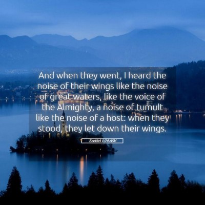 Picture 05 - Ezekiel 1:24 ASV - And when they went, I heard the noise of their - Bible Verse Picture