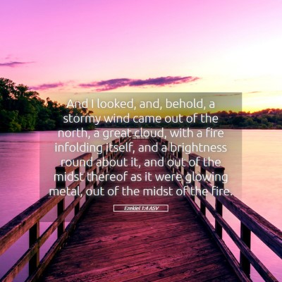 Picture 05 - Ezekiel 1:4 ASV - And I looked, and, behold, a stormy wind came out - Bible Verse Picture