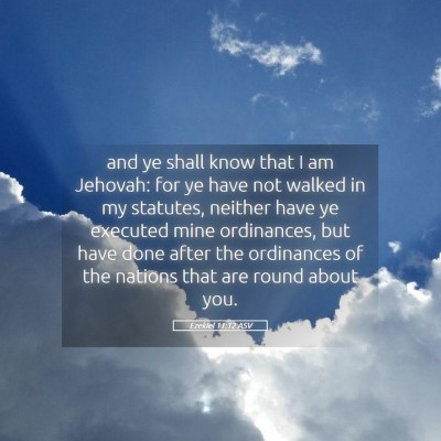 Picture 05 - Ezekiel 11:12 ASV - and ye shall know that I am Jehovah: for ye have - Bible Verse Picture