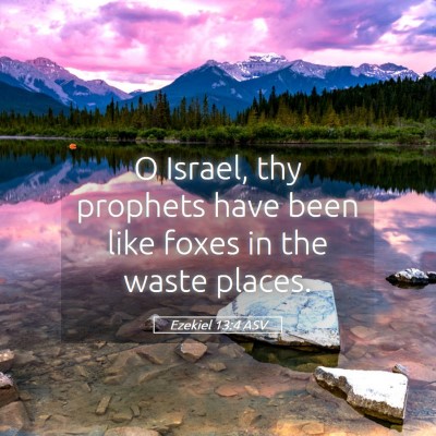 Picture 05 - Ezekiel 13:4 ASV - O Israel, thy prophets have been like foxes in - Bible Verse Picture