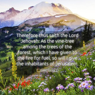 Picture 05 - Ezekiel 15:6 ASV - Therefore thus saith the Lord Jehovah: As the - Bible Verse Picture