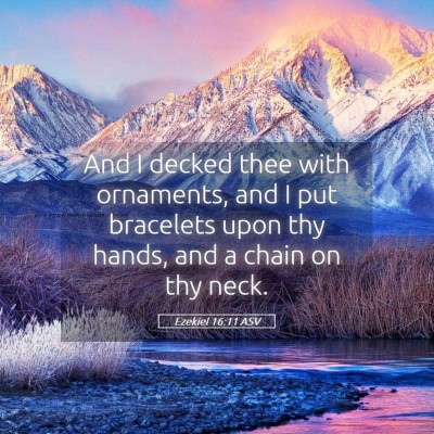 Picture 05 - Ezekiel 16:11 ASV - And I decked thee with ornaments, and I put - Bible Verse Picture