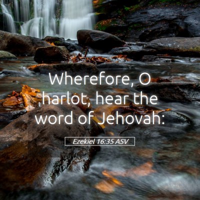Picture 05 - Ezekiel 16:35 ASV - Wherefore, O harlot, hear the word of - Bible Verse Picture