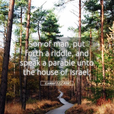 Picture 05 - Ezekiel 17:2 ASV - Son of man, put forth a riddle, and speak a - Bible Verse Picture