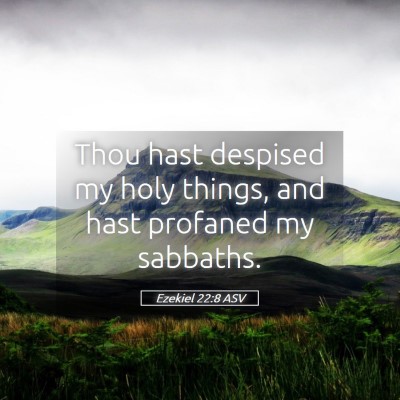 Picture 05 - Ezekiel 22:8 ASV - Thou hast despised my holy things, and hast - Bible Verse Picture