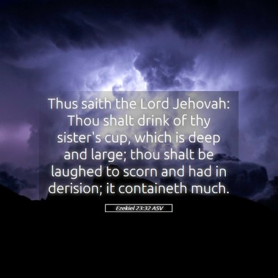 Picture 05 - Ezekiel 23:32 ASV - Thus saith the Lord Jehovah: Thou shalt drink of - Bible Verse Picture