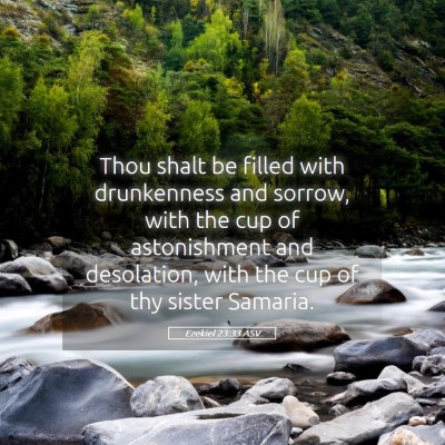 Picture 05 - Ezekiel 23:33 ASV - Thou shalt be filled with drunkenness and sorrow, - Bible Verse Picture
