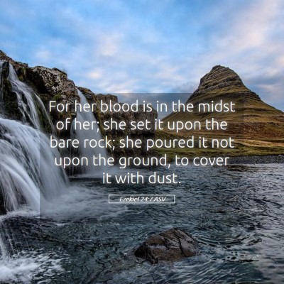 Picture 05 - Ezekiel 24:7 ASV - For her blood is in the midst of her; she set it - Bible Verse Picture