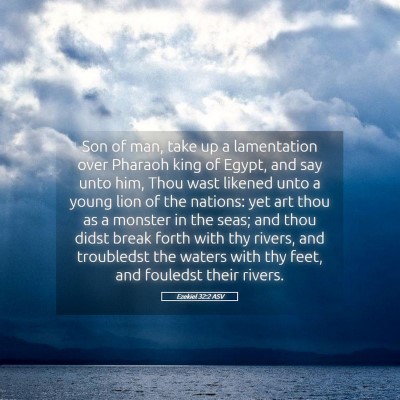 Picture 05 - Ezekiel 32:2 ASV - Son of man, take up a lamentation over Pharaoh - Bible Verse Picture