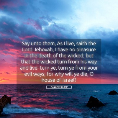 Picture 05 - Ezekiel 33:11 ASV - Say unto them, As I live, saith the Lord Jehovah, - Bible Verse Picture