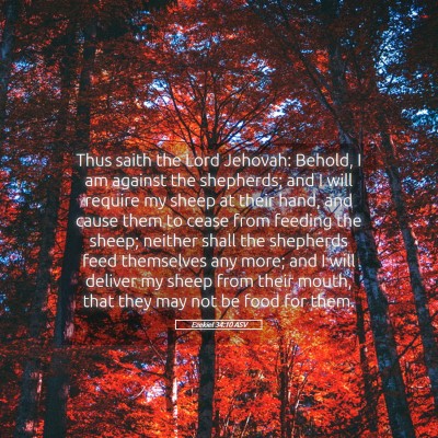 Picture 05 - Ezekiel 34:10 ASV - Thus saith the Lord Jehovah: Behold, I am against - Bible Verse Picture