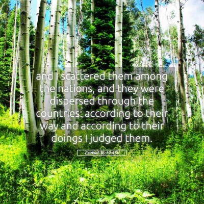 Picture 05 - Ezekiel 36:19 ASV - and I scattered them among the nations, and they - Bible Verse Picture