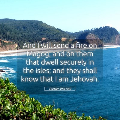 Picture 05 - Ezekiel 39:6 ASV - And I will send a fire on Magog, and on them that - Bible Verse Picture