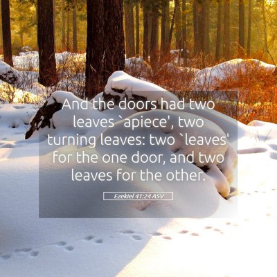 Picture 05 - Ezekiel 41:24 ASV - And the doors had two leaves `apiece', two - Bible Verse Picture