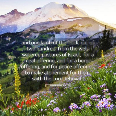 Picture 05 - Ezekiel 45:15 ASV - and one lamb of the flock, out of two hundred, - Bible Verse Picture