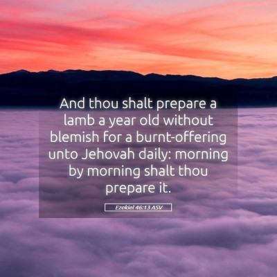 Picture 05 - Ezekiel 46:13 ASV - And thou shalt prepare a lamb a year old without - Bible Verse Picture