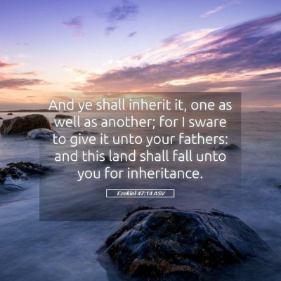 Picture 05 - Ezekiel 47:14 ASV - And ye shall inherit it, one as well as another; - Bible Verse Picture