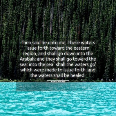 Picture 05 - Ezekiel 47:8 ASV - Then said he unto me, These waters issue forth - Bible Verse Picture