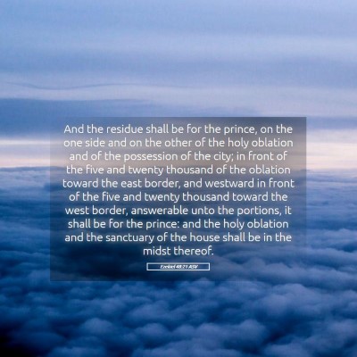 Picture 05 - Ezekiel 48:21 ASV - And the residue shall be for the prince, on the - Bible Verse Picture