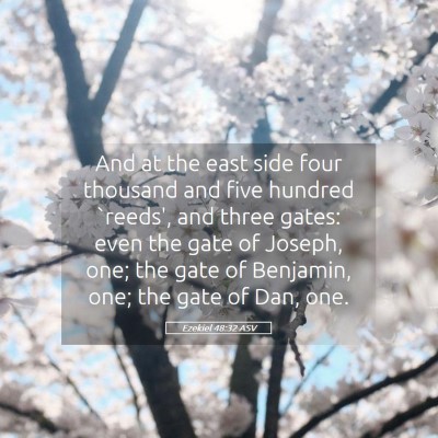 Picture 05 - Ezekiel 48:32 ASV - And at the east side four thousand and five - Bible Verse Picture