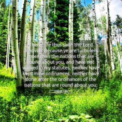 Picture 05 - Ezekiel 5:7 ASV - Therefore thus saith the Lord Jehovah: Because ye - Bible Verse Picture