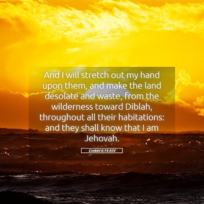Picture 05 - Ezekiel 6:14 ASV - And I will stretch out my hand upon them, and - Bible Verse Picture