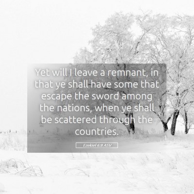 Picture 05 - Ezekiel 6:8 ASV - Yet will I leave a remnant, in that ye shall have - Bible Verse Picture