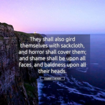 Picture 05 - Ezekiel 7:18 ASV - They shall also gird themselves with sackcloth, - Bible Verse Picture