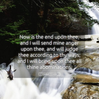 Picture 05 - Ezekiel 7:3 ASV - Now is the end upon thee, and I will send mine - Bible Verse Picture