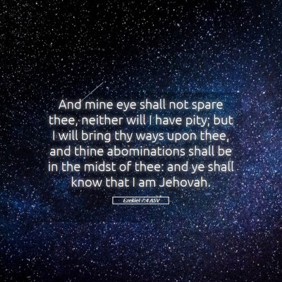 Picture 05 - Ezekiel 7:4 ASV - And mine eye shall not spare thee, neither will I - Bible Verse Picture