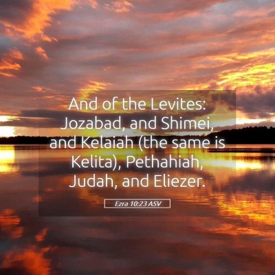 Picture 05 - Ezra 10:23 ASV - And of the Levites: Jozabad, and Shimei, and - Bible Verse Picture
