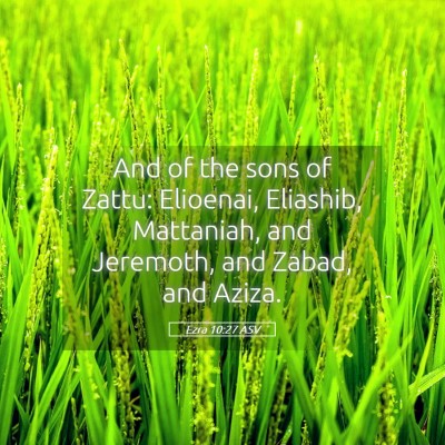Picture 05 - Ezra 10:27 ASV - And of the sons of Zattu: Elioenai, Eliashib, - Bible Verse Picture