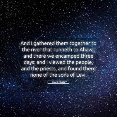 Picture 05 - Ezra 8:15 ASV - And I gathered them together to the river that - Bible Verse Picture
