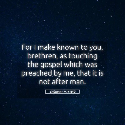Picture 05 - Galatians 1:11 ASV - For I make known to you, brethren, as touching - Bible Verse Picture