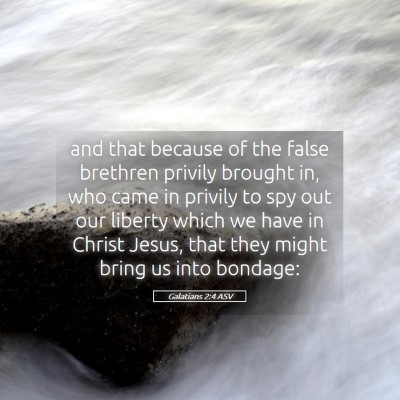 Picture 05 - Galatians 2:4 ASV - and that because of the false brethren privily - Bible Verse Picture